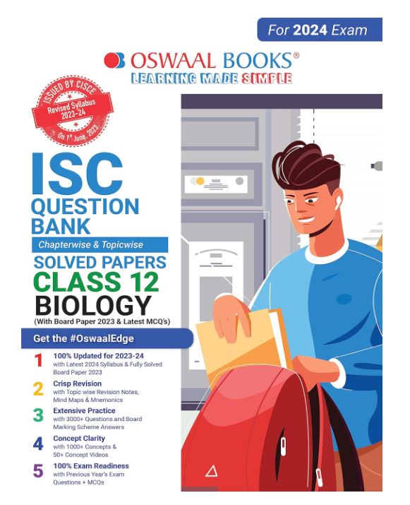 Oswaal ISC Question Bank Class 12 Biology Book (For 2024 Board Exams)